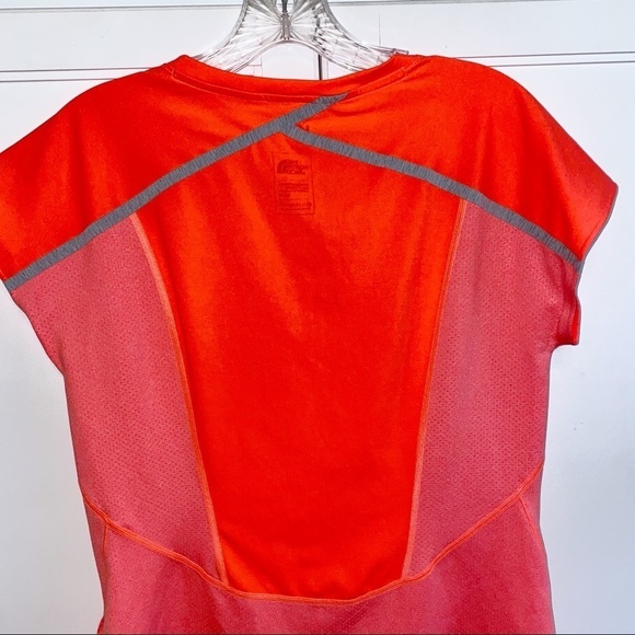 The North Face | Florescent Orange Tee Shirt Sleeves Mountain Athletics Medium - Picture 7 of 13